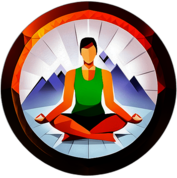 Yoga Studio, Minimalist App Icon - Circle Icon Bevel Border