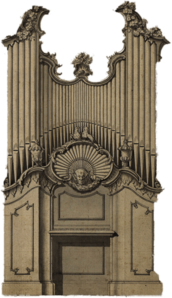 Organ Drawing by Thomas Chippendale 18th Century