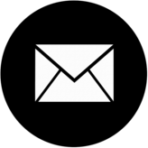 Full White Envelope on Black Round Background