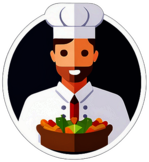Catering Service, Minimalist App Icon - Circle Icon Bevel Border