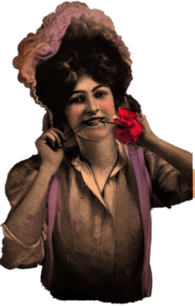 Victorian Woman With A Rose Between Her Teeth