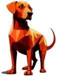 Rhodesian Ridgeback, Children'S Cartoon Animation Style - Full Body, Single View, No Shadow