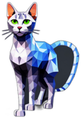 Egyptian Mau, Children'S Cartoon Animation Style - Full Body, Single View, No Shadow