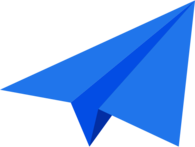 Blue Paper Plane Turned Upwards