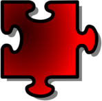 Red Puzzle Piece with Shadow