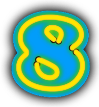 Neon Number 8