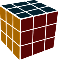 Solved Rubik's Cube Green on Top