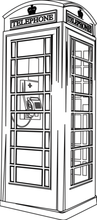 Black and White London Phone Booth