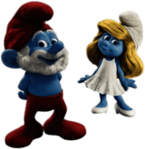Papa Smurf and Smurfette