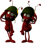 Ants Arnie and Barney Saluting