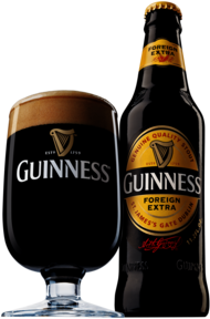 Guinness Foreign Extra Bottle and Glass
