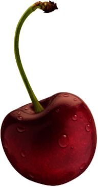 Isolated Cherry With Water