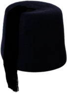 Grey Fez With Long Black Tassel