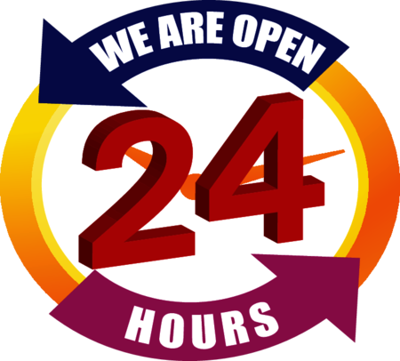 We Are Open 24 hours