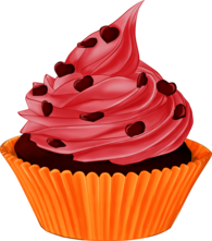 Cartoon Cupcake Heart Topping