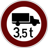3.5T Restriction Truck Road Sign