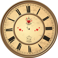 Clock Roman Numerals Hearts