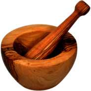 Wooden Pestle and Mortar