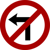 No Left Turn Traffic Sign