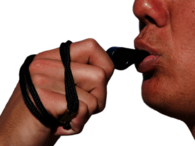Guy Blowing Whistle