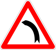 Dangerous Curse To Left Road Sign