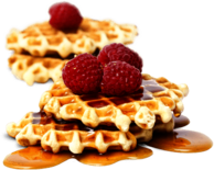 Belgian Waffle With Berries and Syrup