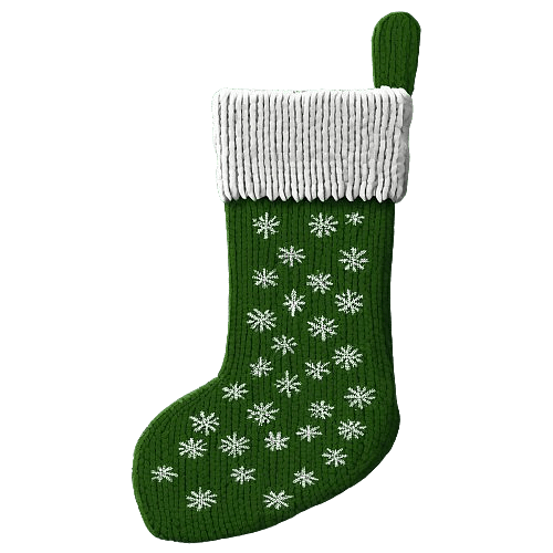 Knitted Green Christmas Stocking