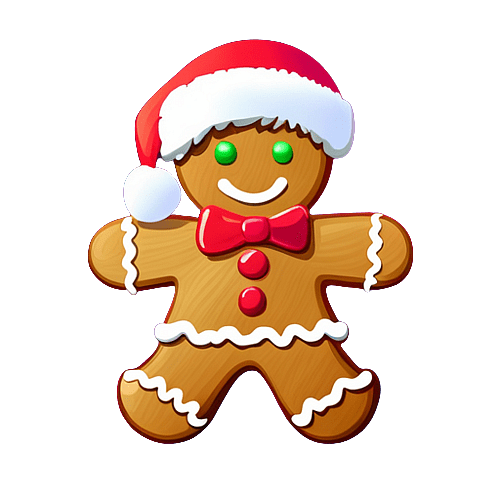 Gingerbread Man with Santa Hat