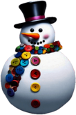 Snowman with Button Scarf