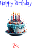 Happy Birthday Zoe Custom Message