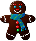 Rustic Gingerbread Man With A Plaid Icing Scarf, Minimalist - Gingerbread Men, Decorated For Christmas, With Colorful Details And Icing, Single Item, No Shadow