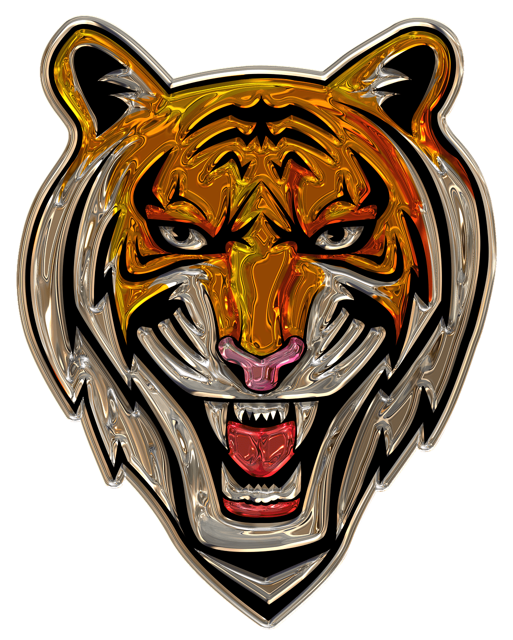 Tiger Head Plastic Art