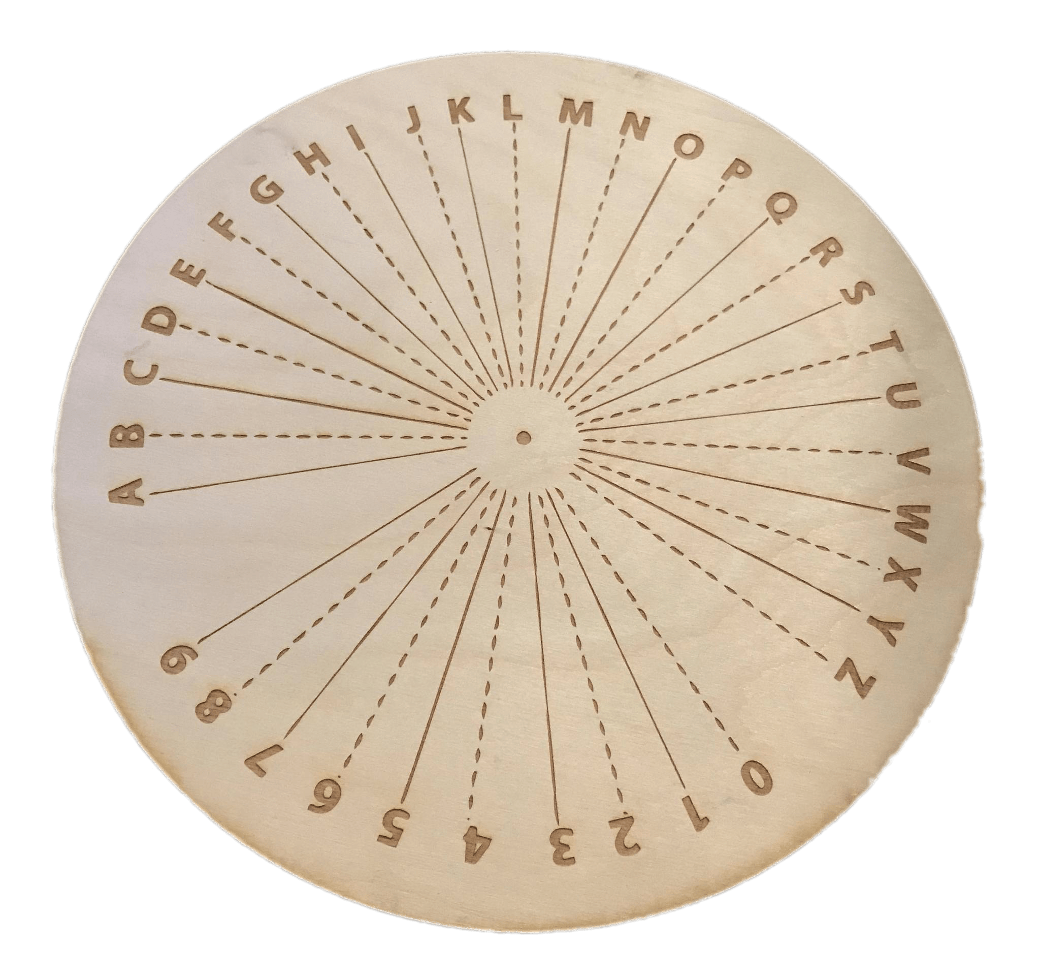 Engraved Pendulum Board With Alphabet and Numbers