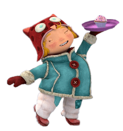 Snowsnaps Violet Holding Cupcake