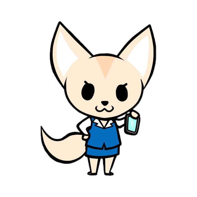 Aggretsuko Character Fenneko the Fennec Fox Holding Phone