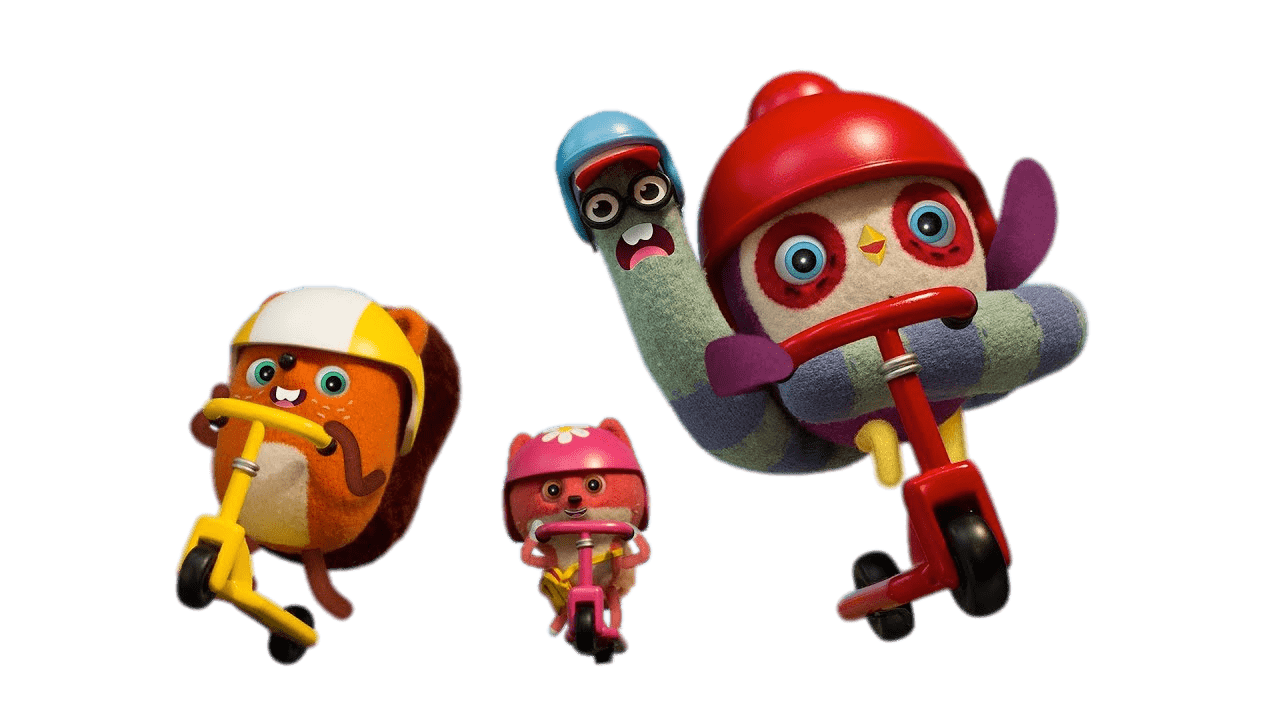 Becca's Bunch Characters on Their Scooter