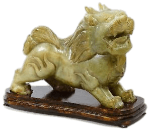 Foo Dog on Wood Base