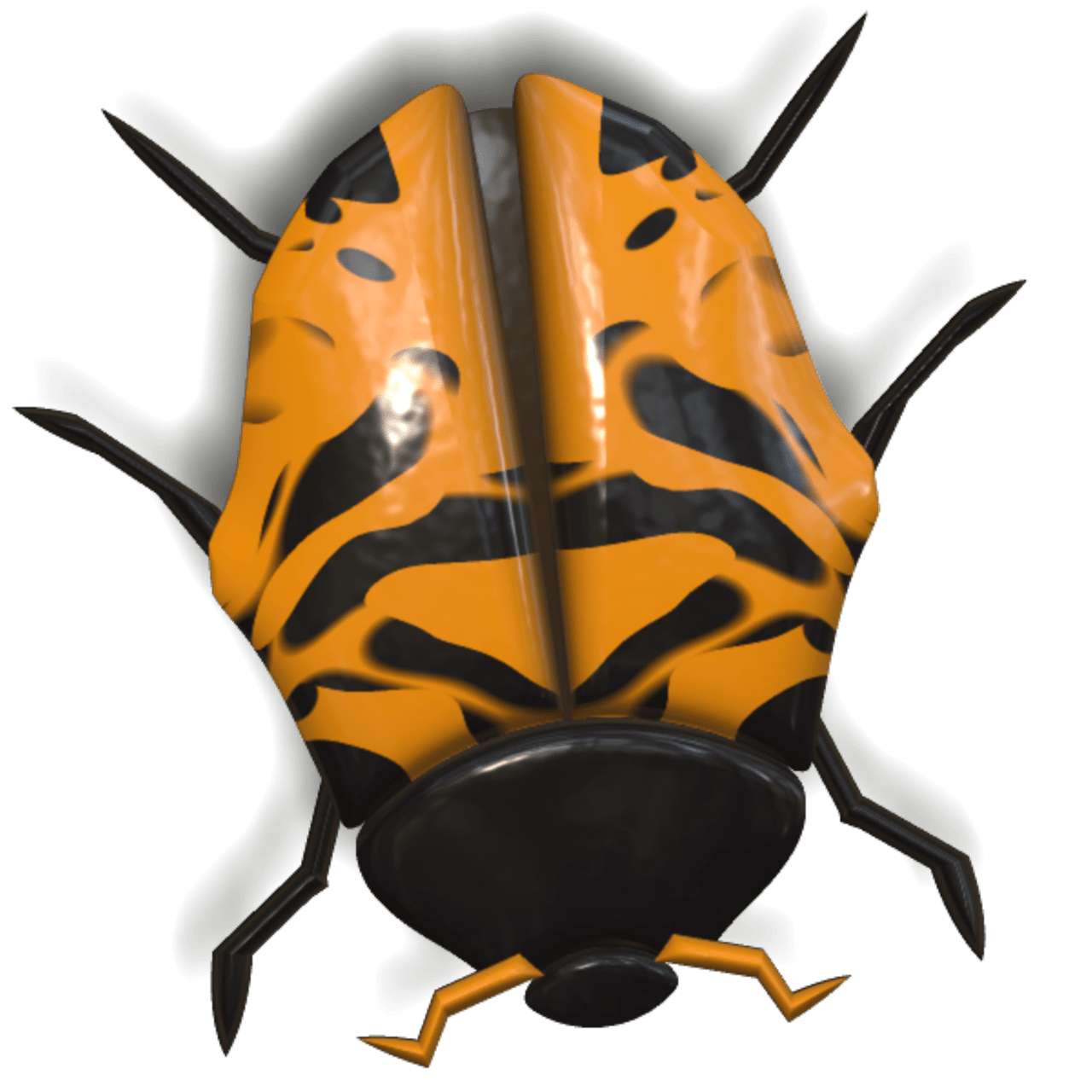 Ladybug Yellow and Black Head Down