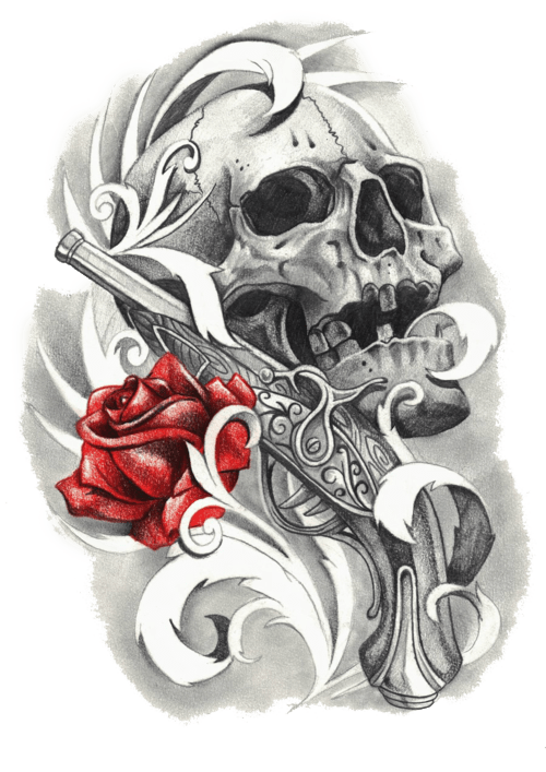 Rose and Skull Tattoo