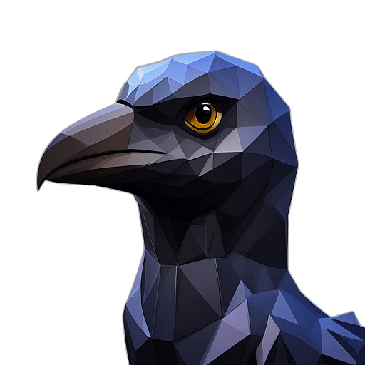 Raven, Cartoon Character - In The Style Of Pixar, Single View, No Shadow