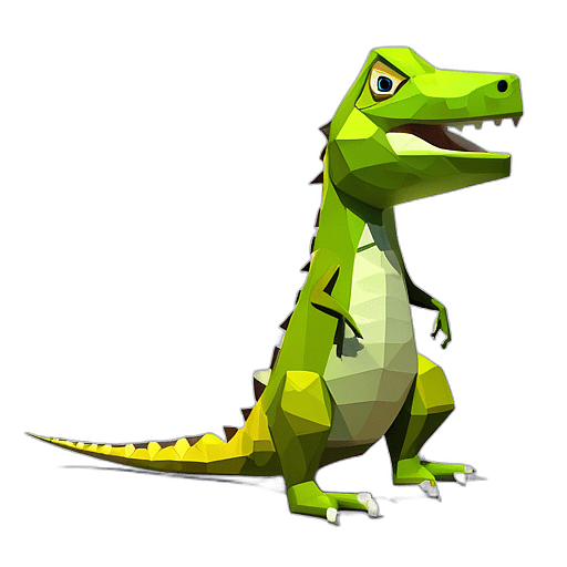 Iguana, Cartoon Character - In The Style Of Pixar, Single View, No Shadow