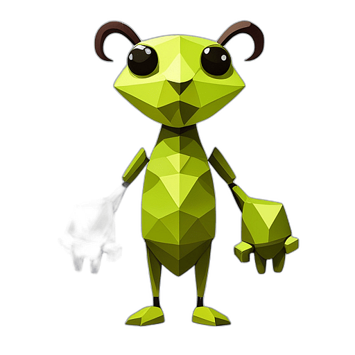 Locust, Children'S Cartoon Animation Style -  Full Body, Single View, No Shadow
