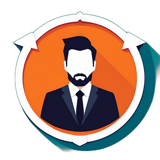 Job Search & Networking, Minimalist App Icon - Circle Icon Bevel Border