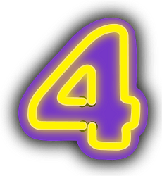 Neon Number 4