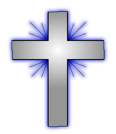 Silver Cross with Blue Flare