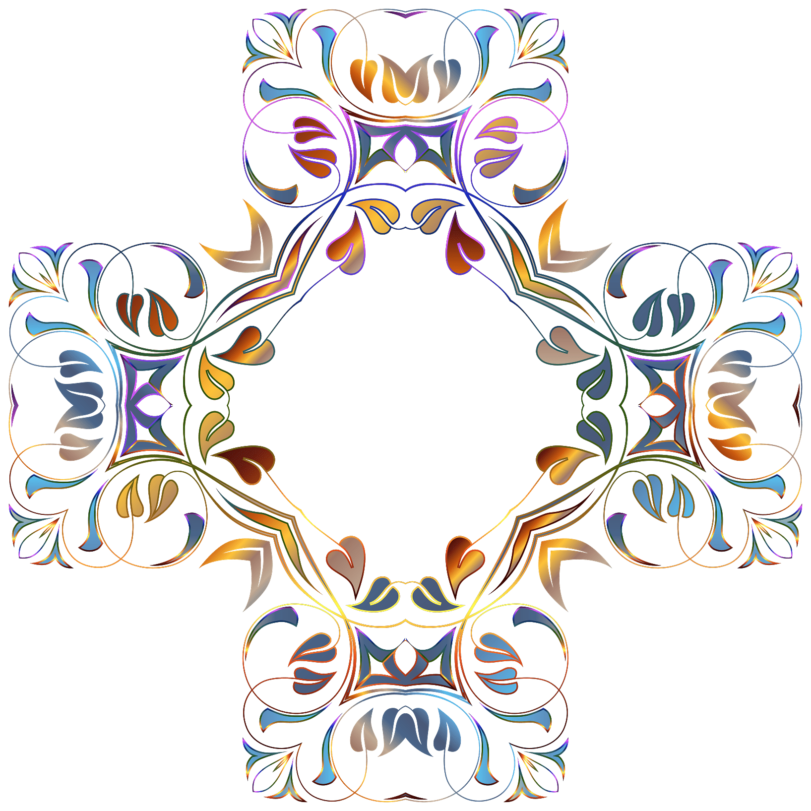 Crucifix Flowery Frame