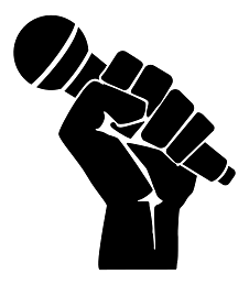 Microphone in Hand Black and White