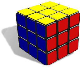 Solved Rubik's Cube with Small Shadow