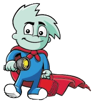 Pajama Sam Holding Flashlight