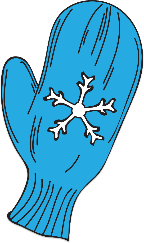 Single Blue Mitten With Snowflake Decoration